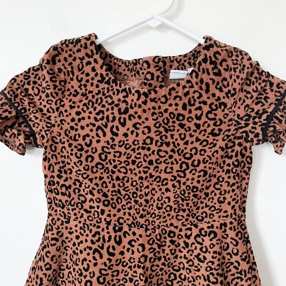 Gap Kids Leopard Print Corduroy Dress Girls Small